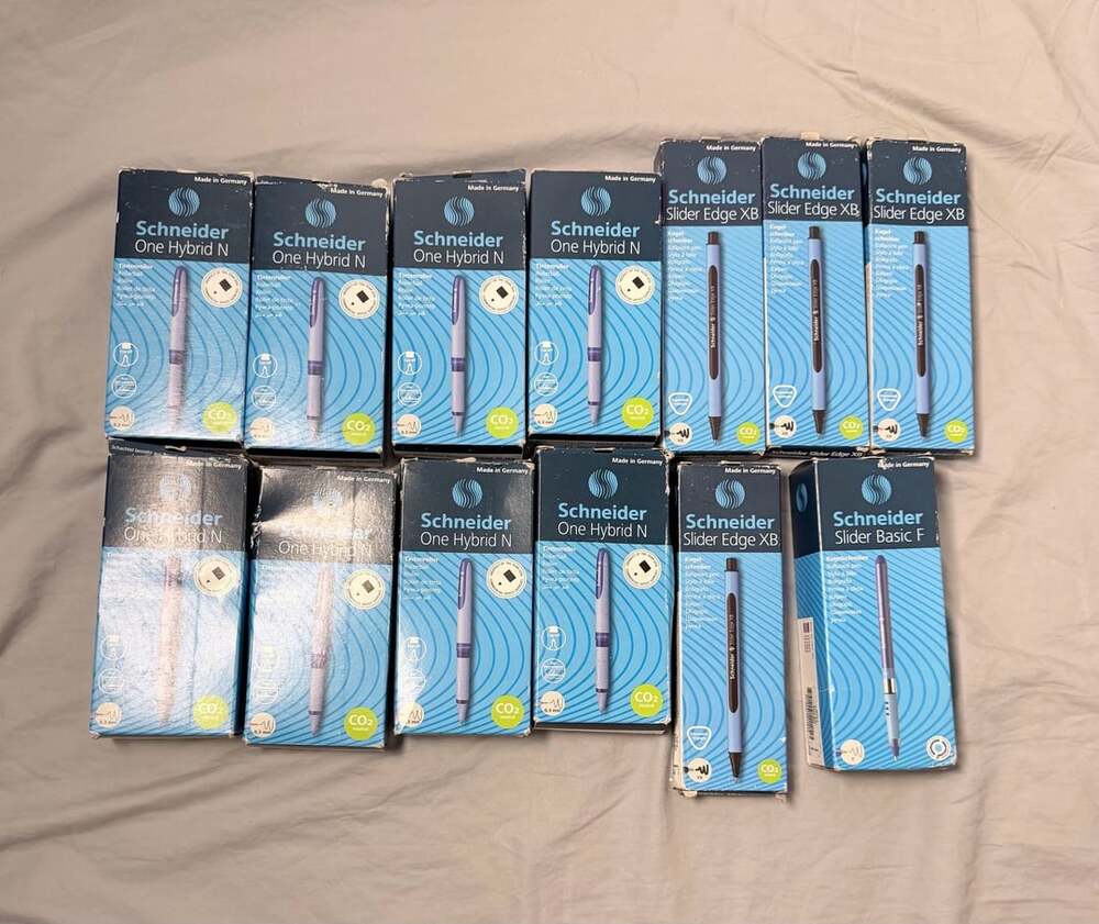 Schneider Pen Assortment Boxes Lot of 13 Full Boxes All New
